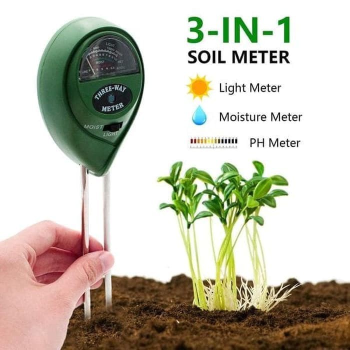 Mediatech Soil meter 3 in 1 Soil Moisture Tester (pH, Moisture, Light) Pengukur pH Meter Tanah