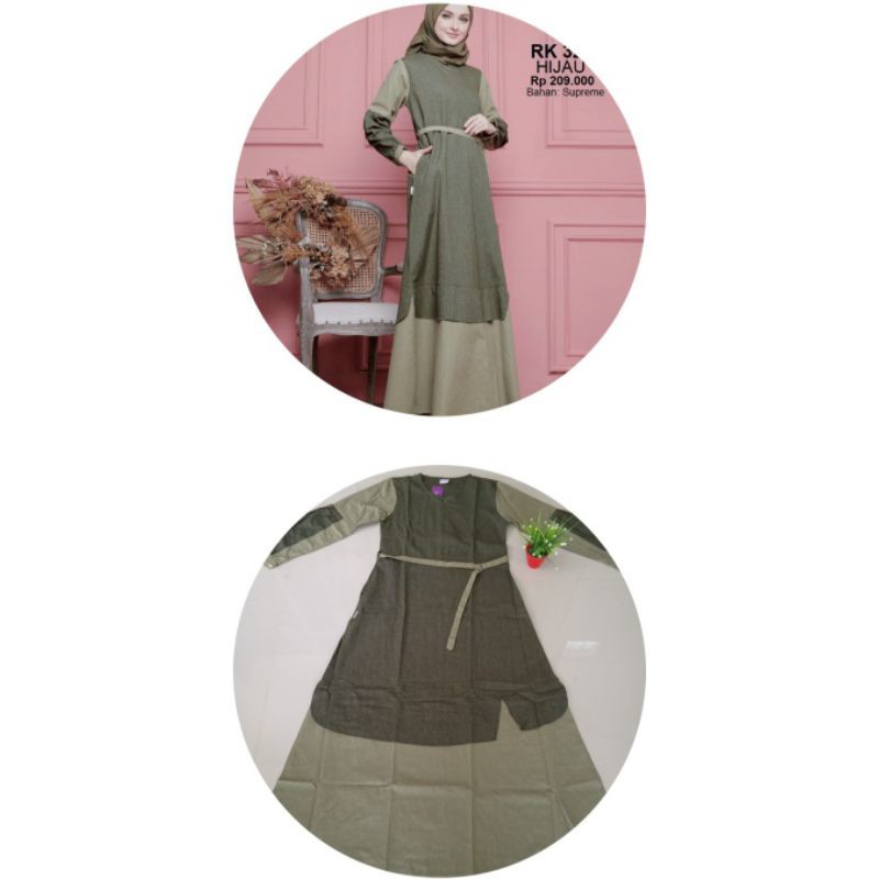 Gamis rauna terbaru / Rauna RK 324 / Gamis dewasa / gamis jumbo