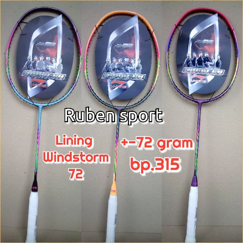 Raket Badminton Lining Windstorm 72 Grade Ori 30 Lbs MegaPower