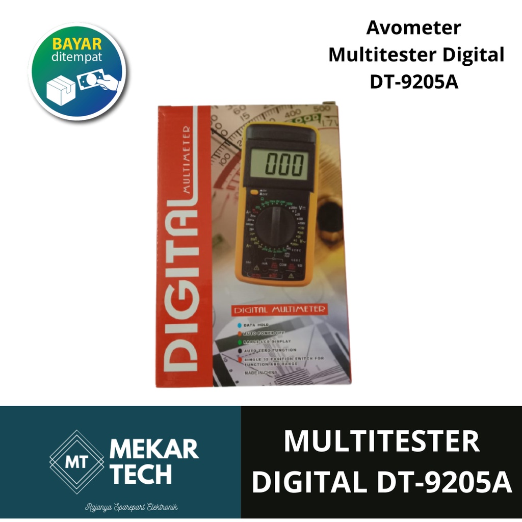 DIGITAL MULTIMETER AVOMETER DT-9205A MULTITESTER DIGITAL DT 9205A