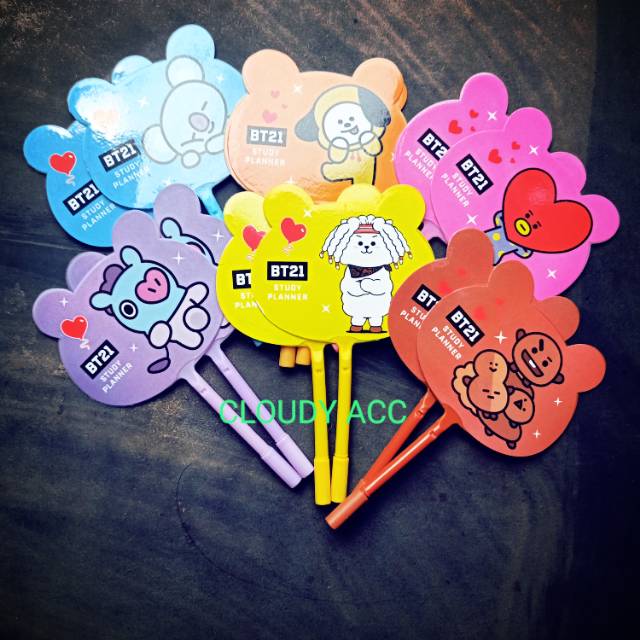 Pulpen kipas BTS BT21 aneka warna