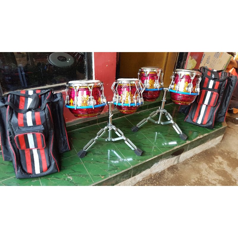 Kendang Ketipung Dangdut Ring V8 Tak Petir Plus Kempul Koplo Ring V8 V6 Warna Pink Marmer Batik