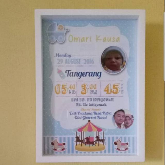 Biodata bayi/ baby biodata/biodata baby/frame lahir/birth status/ papan lahir/ papan kelahiran