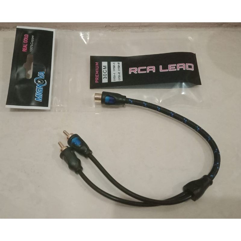 KABEL RCA CABANG MIGNOVA 30CM 1 in 2 out