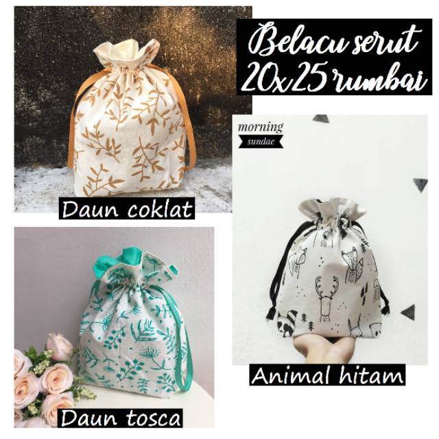 Souvenir pouch serut belacu 20x25 rumbai