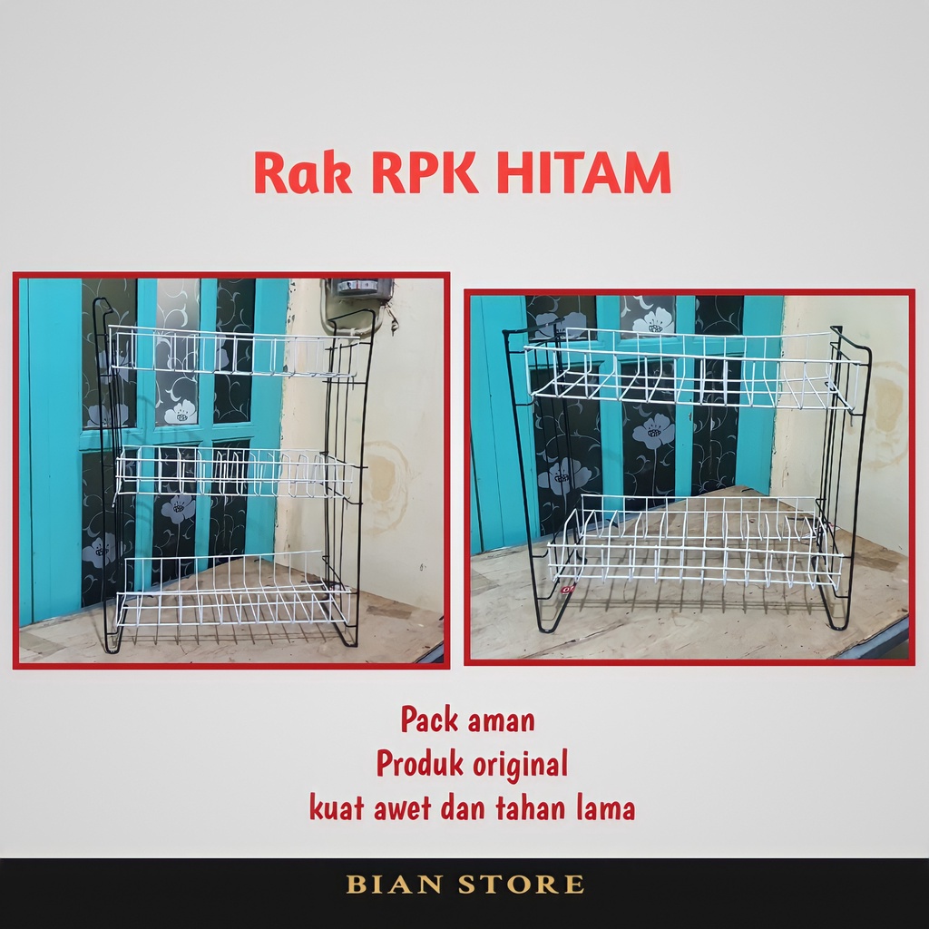 Rak piring + tempat gelas Susun 3 / rak wastafel / rak piring susun / rak kawat anti karat ( Rpk Rpl )