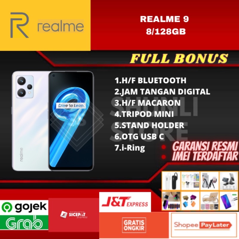 REALME 9 4G RAM 8/128GB NEW 100% ORIGINAL GARANSI RESMI