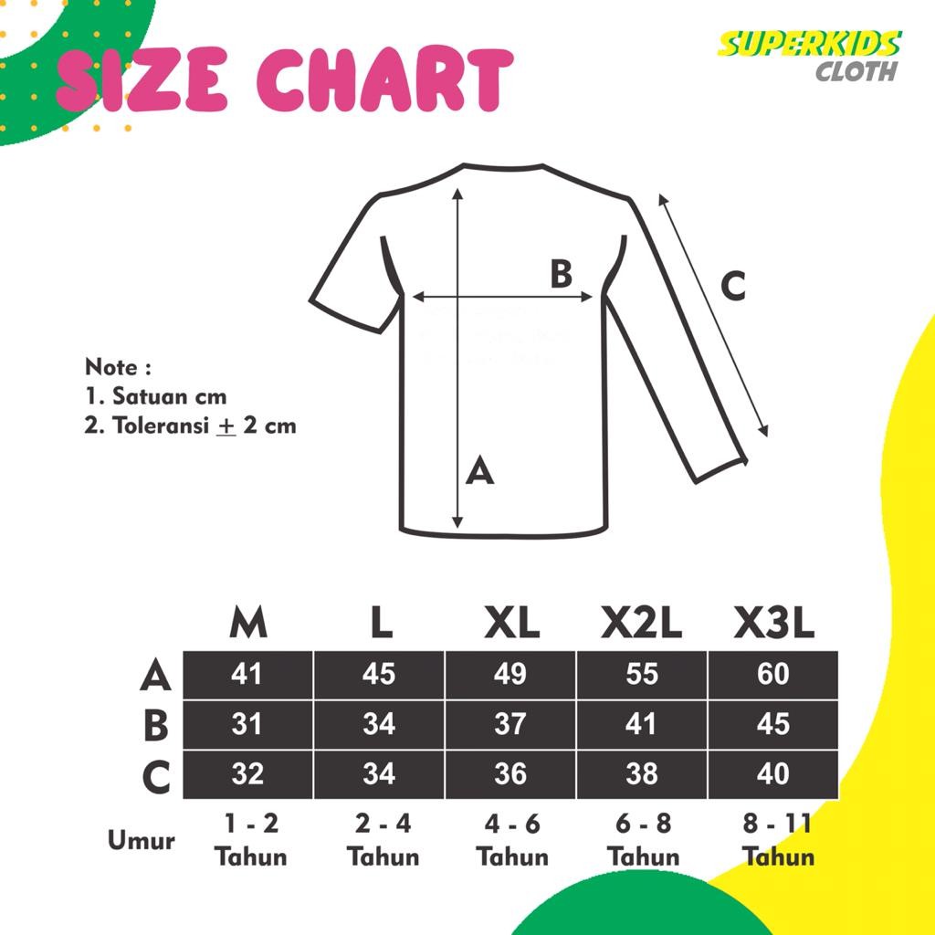 BAJU ANAK PEREMPUAN / KAOS ANAK PEREMPUAN / PAKAIAN ANAK CEWEK KAOS ANAK CEWEK LENGAN PANJANG BRAND SUPERKSIDCLOTH 1 - 11 TAHUN