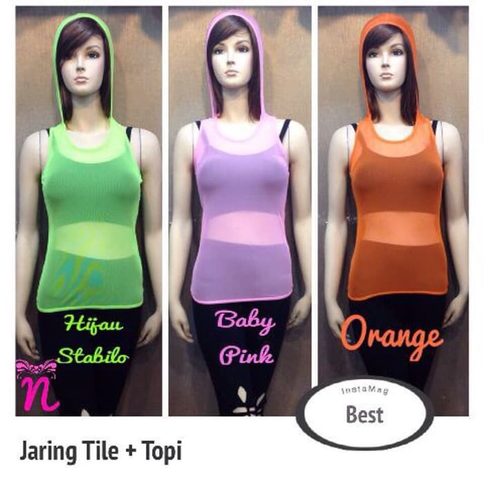 BAJUSENAM -   Baju senam jaring / baju jaring tile / tanktop jaring / baju zumba