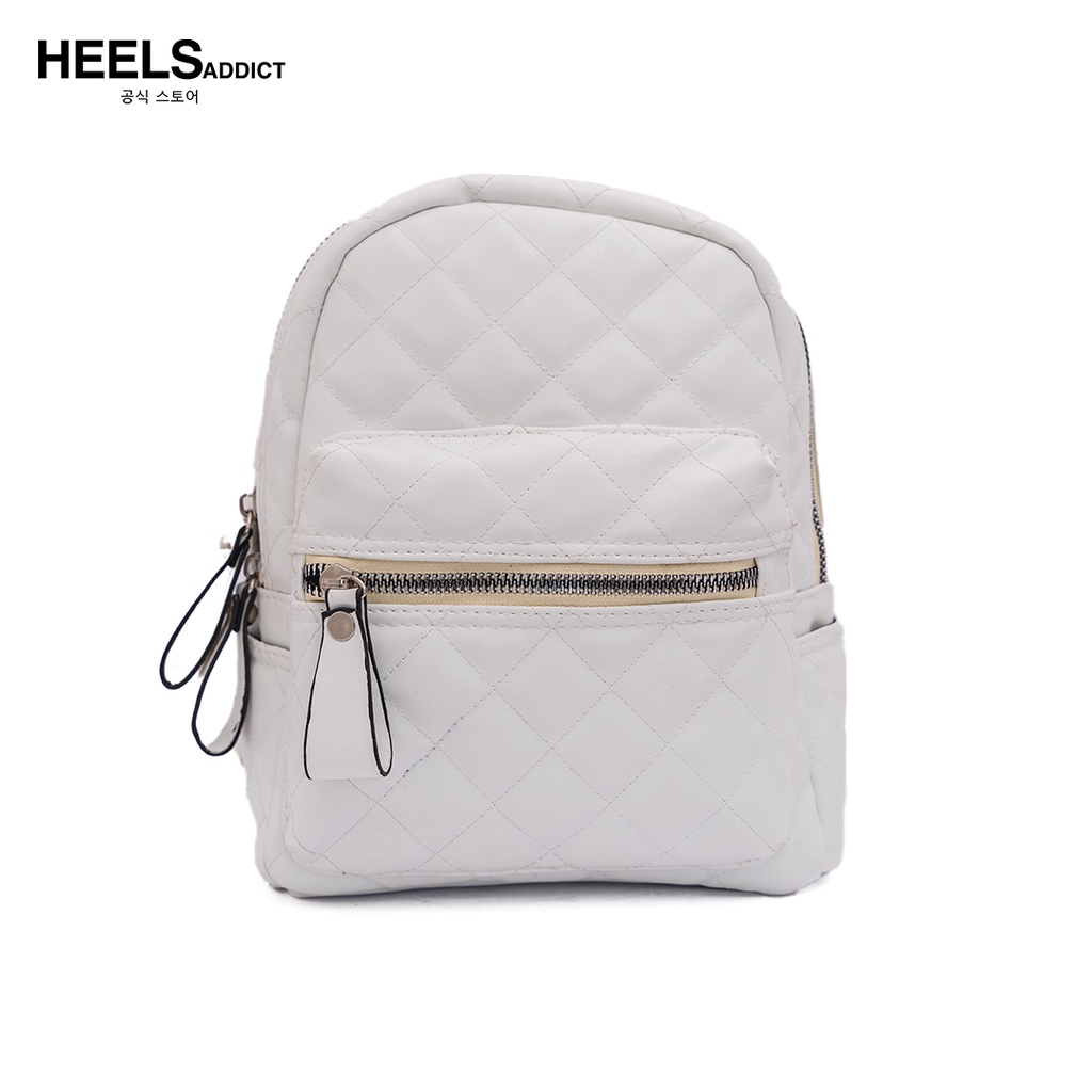 Heelsaddict - Cadde - Premium Korean Quilted Backpack Bag Ransel Wanita-White
