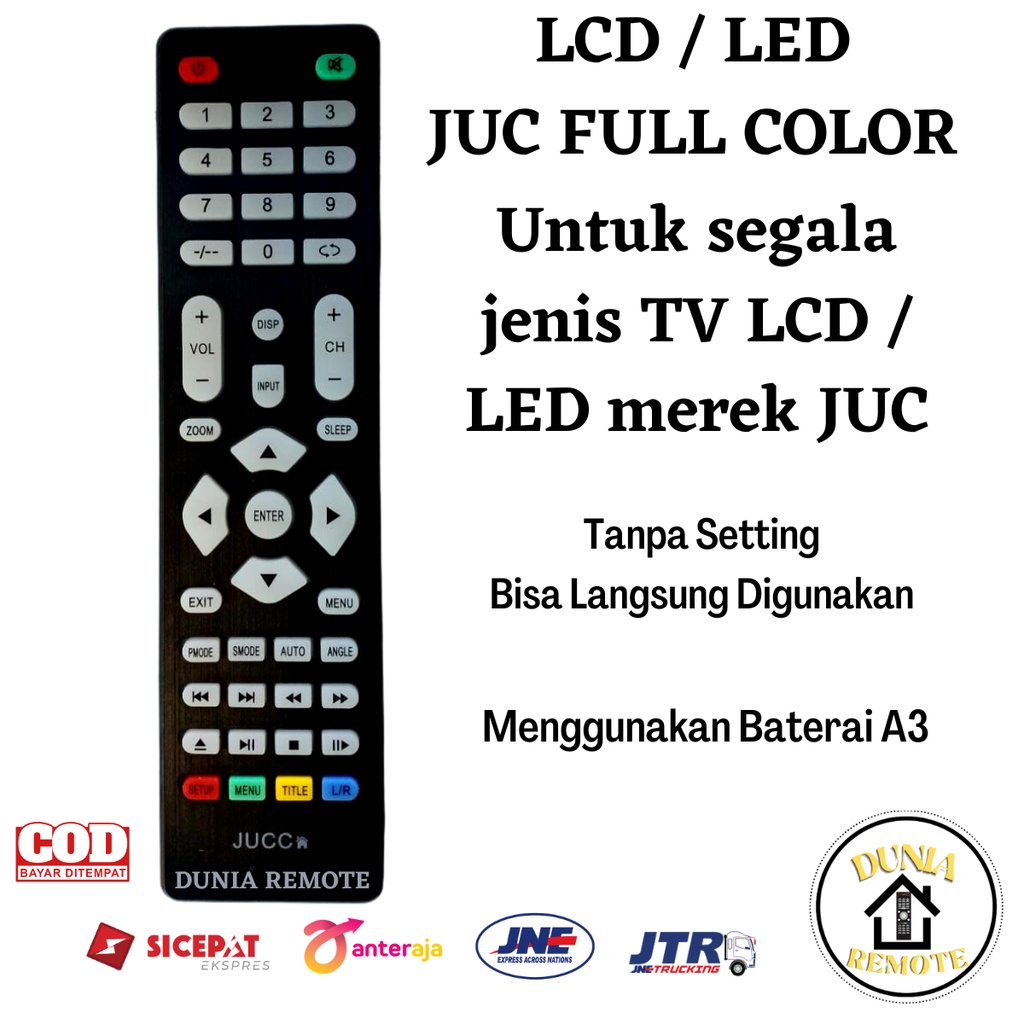 Remot / Remote TV Lcd Led JUCC full colour / IKEDO / AOYAMA FULL COLOUR tanpa setting