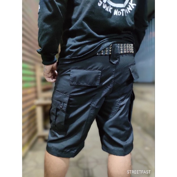 cargo hitam pendek bahan tebal, celana alpin pendek, celana kempol, celana gunung, celana pendek pri