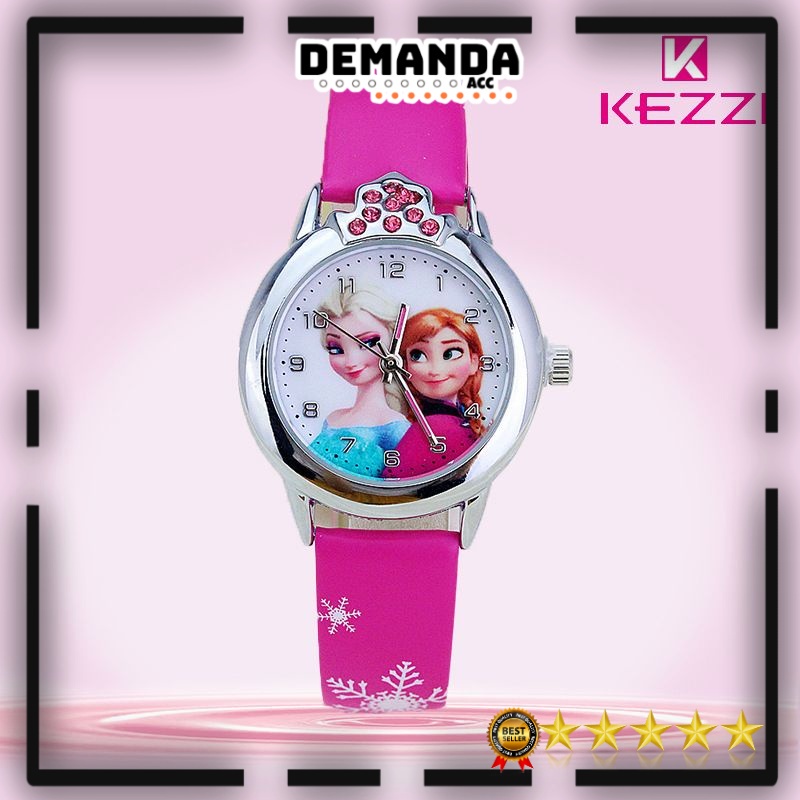 Jam Tangan Anak Perempuan Princess Elsa Anna Frozen - FG0701A - Rose/pink muda