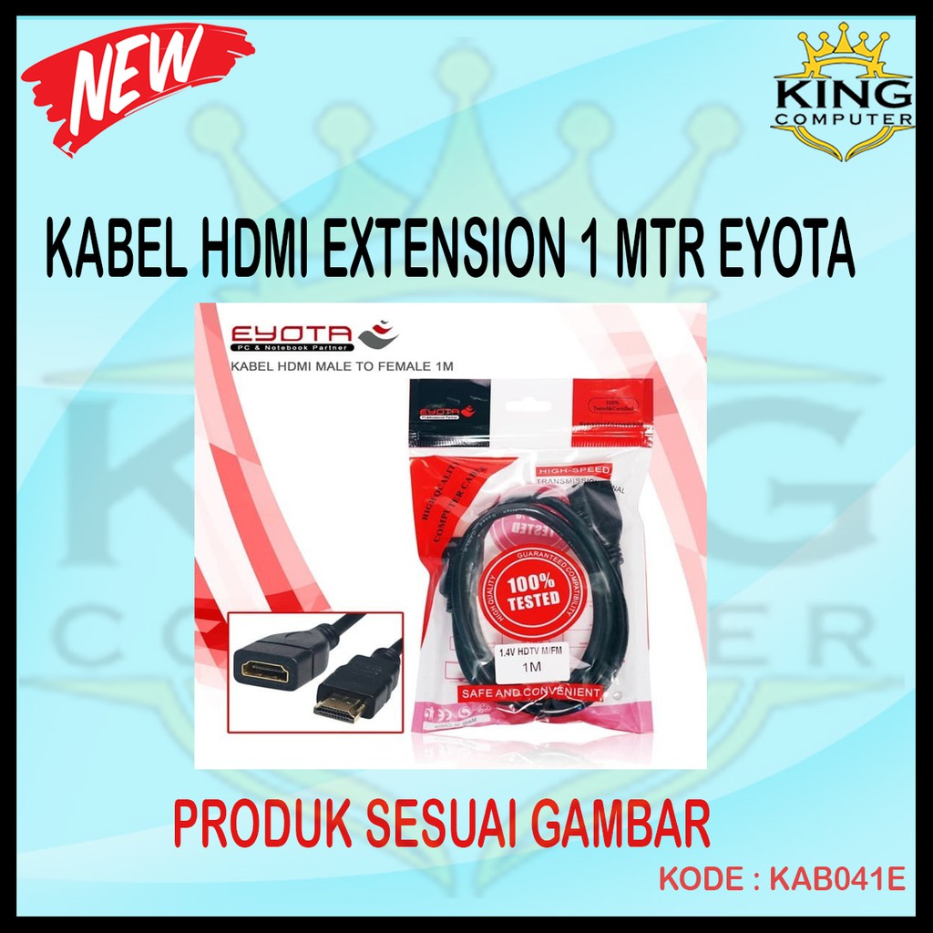 KABEL EXTENSION HDMI FEMALE TO MALE 1 METER MERK EYOTA