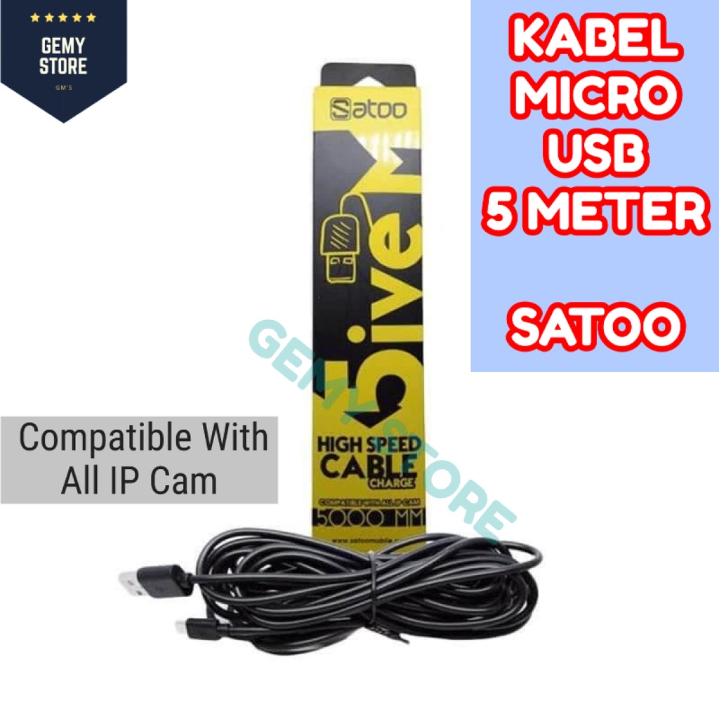 KABEL DATA MICRO USB 3 METER 5 METER 10 METER SATOO IP CAMERA USB DEVICES CCTV 5METER 3METER 5 METER