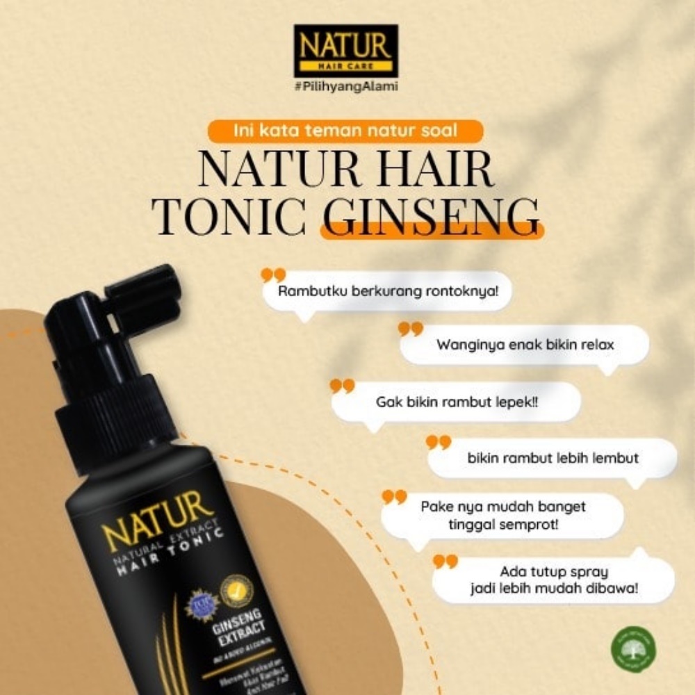 NATUR Hair Tonic Ginseng | Aloe Vera - 80ml/50ml