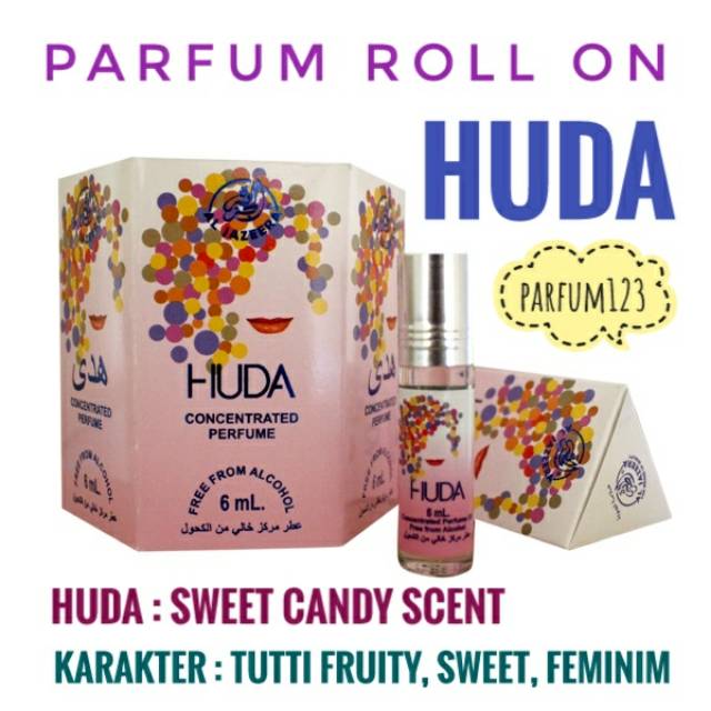 Sweet candy scent Grosir parfum Arab Roll on HUDA by Al Jazeera 6ml non alkohol oleh oleh haji umroh