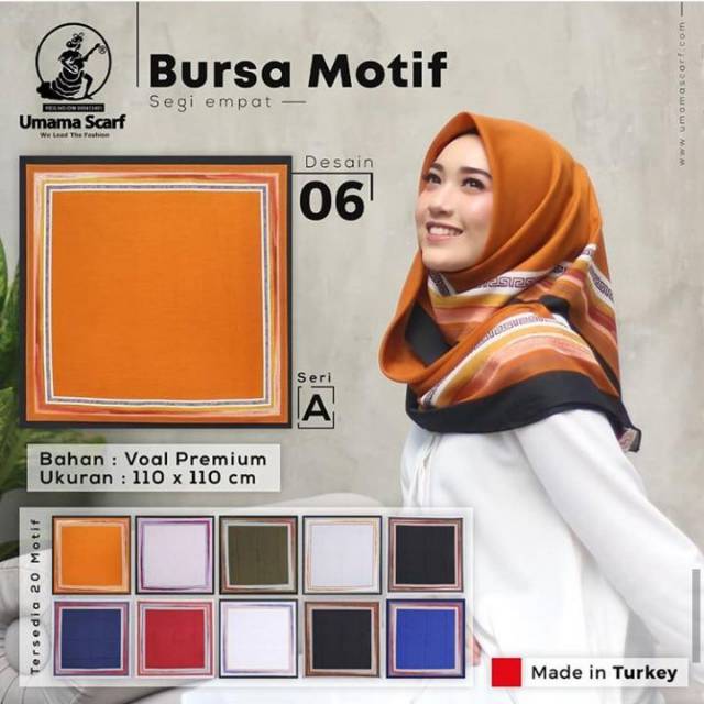 [BISA PILIH WARNA] JILBAB UMAMA BURSA MOTIF DESIGN 06