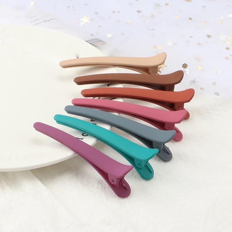 5pcs Jepit Rambut Model Simple Bahan Plastik Untuk Wanita