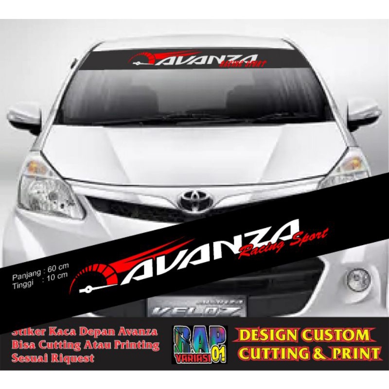 stiker AXS, AVANZA RACING SPORT,SPORT MIND,stiker Kaca Depan Mobil