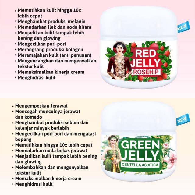 BABEE - SKINCARE RORO MENDUT RED JELLY &amp; GREEN JELLY MINI 15 GRAM / GLOWING SKIN / ACNE PRONE