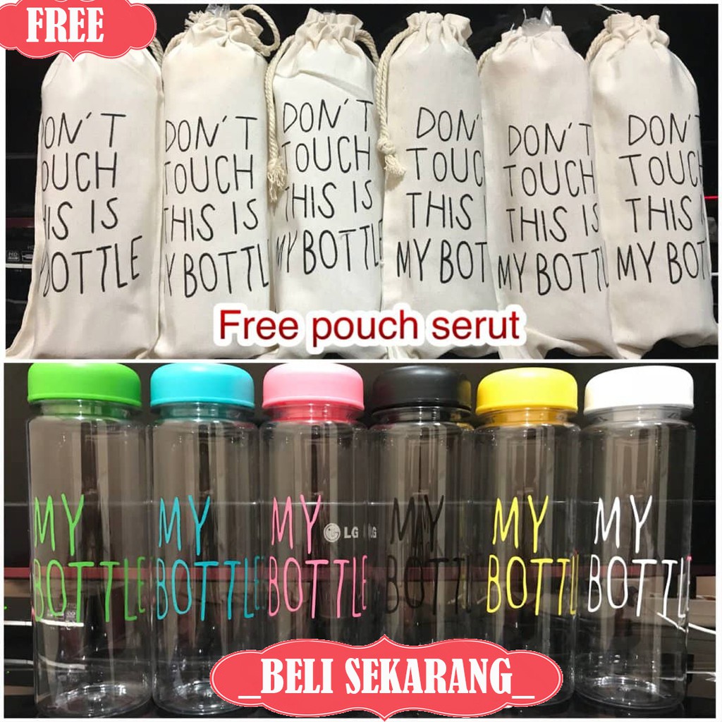 HEMAT ONGKIR 6pcs Botol Minum My Bottle FREE 6pcs Sarung My Bottle Cantik