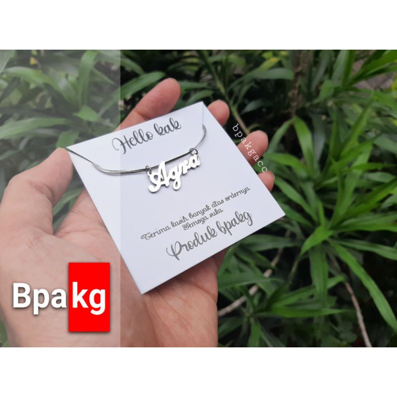 kalung ukir nama rantai halus #Kalung titanium besi putih asli anti karat silver murah wanita cantik