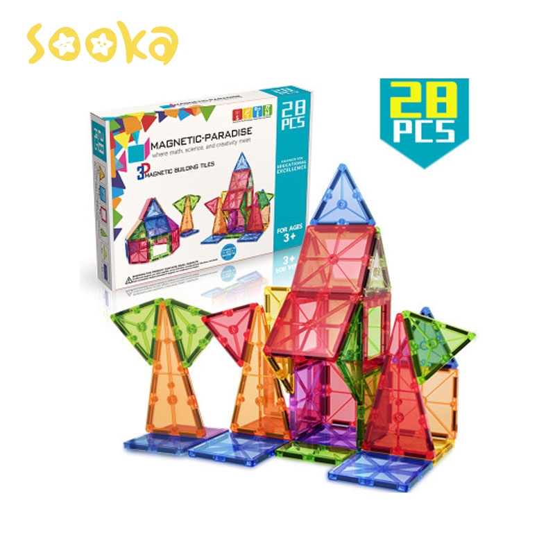 Sooka Magnetic Paradise Sheet-Pendidikan Anak Usia Dini Pengembangan Kecerdasan Volume Vertikal Kayu Warna Tembus Jendela Lembar Magnetik 28pcs SK-GCF1046