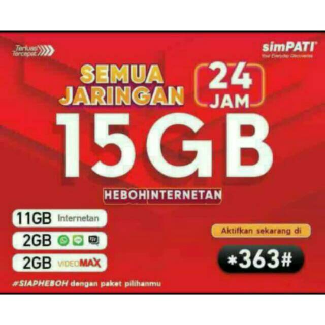 Kartu Kuota Telkomsel 15 gb