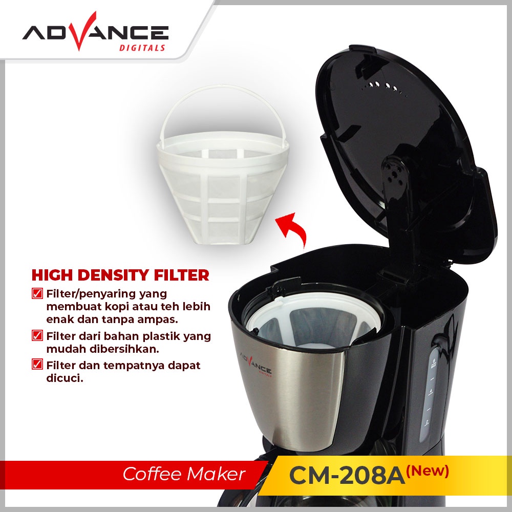 【Ready Stock】Advance Coffee Maker Mesin Kopi CM208A-0.75L / CM218-1.2L / CM228-1.5L  Automatic Coffe Machine