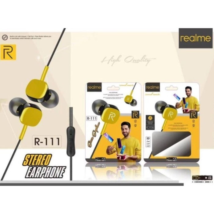 Headset Realme R-111 In-Ear Music Earphone The Real Bass HF Handsfree