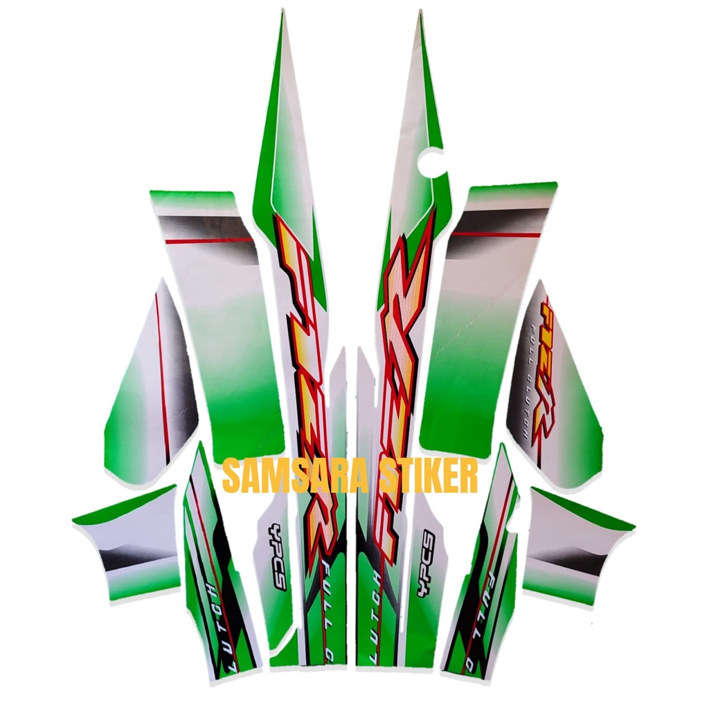 Stiker Motor Yamaha F1zr 2003 Putih-Hijau