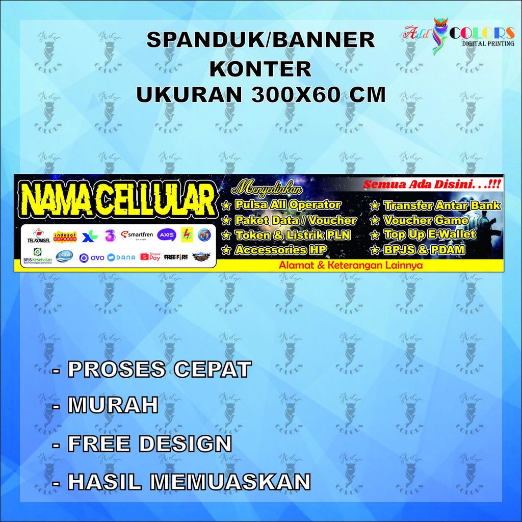 Jual Banner/Spanduk Konter Ukuran 300X60 Cm | Shopee Indonesia