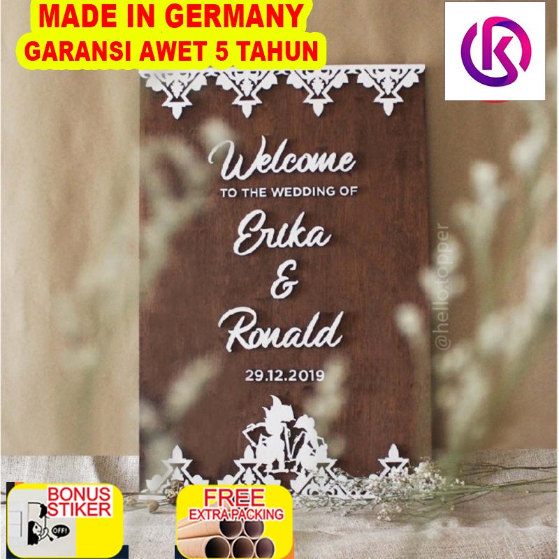 

Terlaris Welcome Sign 40x60cm / Wooden Sign / Papan Huruf Kayu