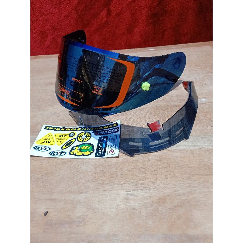 Flat visor KYT rc7 r10 Paket Flat visor +TO Post + Spoiler KYT Rc7 R10 K2R K2RIDER Stiker