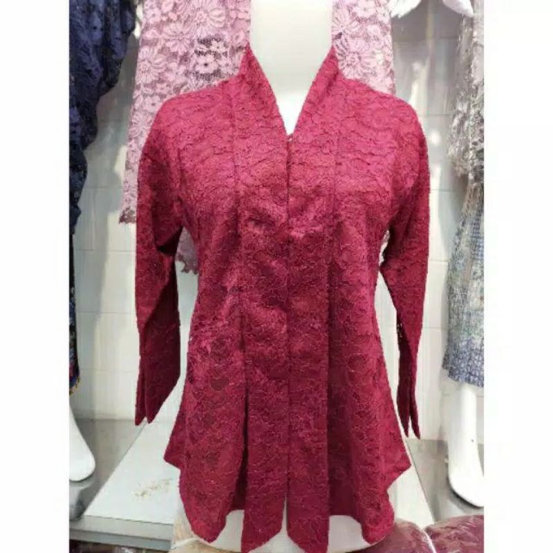 PROMO !!! ATASAN KEBAYA FLOY BRUKAT SERI WARNA DAN UKURAN / KEBAYA KUTUBARU