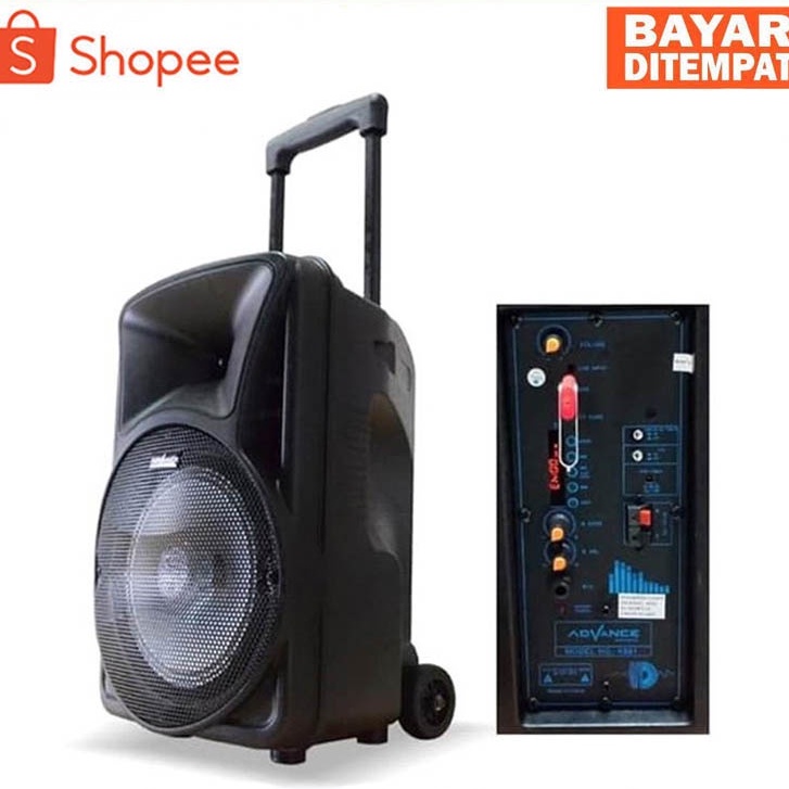 Speaker Aktif Portable Advance K881 8inc Bluetooth + Mic Wireless Berkualitas