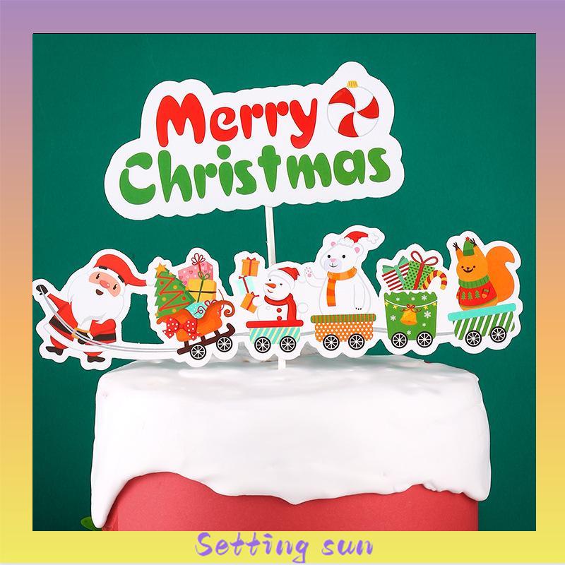 1 Set 7 Styles Topper Kue Desain Merry Christmas Bahan Akrilik Untuk Dekorasi Natal TN