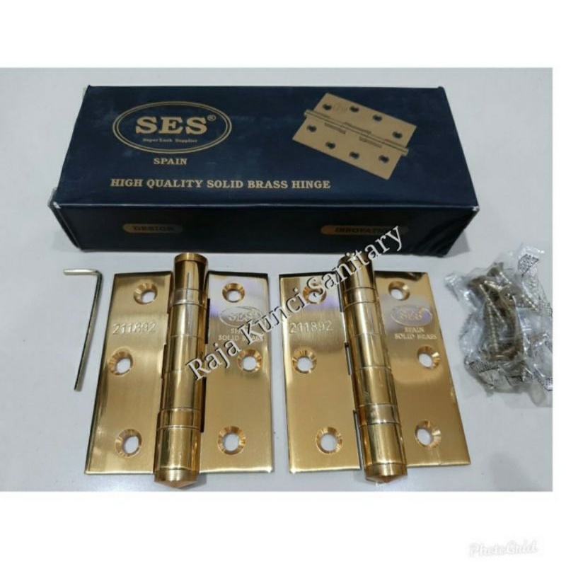 Engsel SES 3&quot;x2.5&quot;X3.5mmx2BB Stainless 304/Black/Gold/Antik Brass/Engsel Jendela 3 Inch