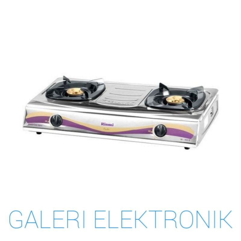 Kompor gas rinnai 2 tungku stainles 522E