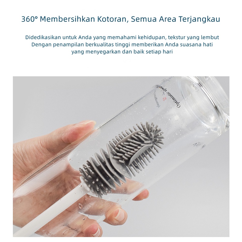 Sikat Pembersih Botol Bayi Sikat Botol Gagang Panjang Silikon Bottle Silicone Brush Baby Sikat Silicone XH02