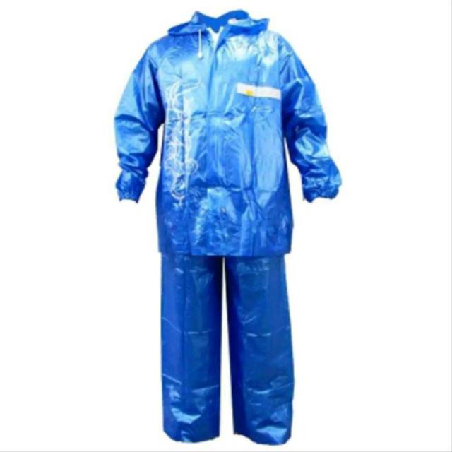 Jas Hujan Ibex Tribal Biru