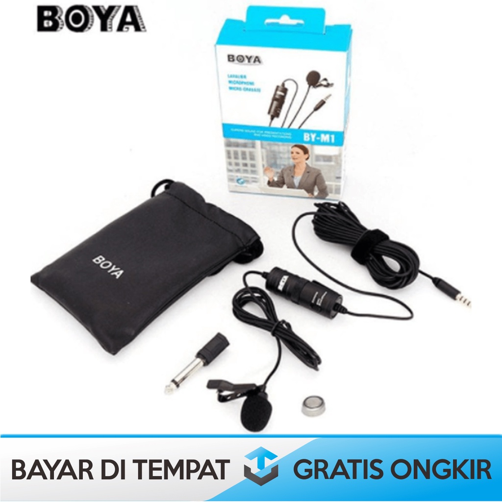 MIKROFON BOYA CLIP ON BOYA BY-M1 LAVALIER WITH 3.5MM AUDIO JACK MURAH