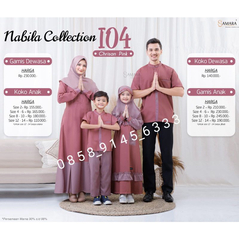 SAMARA I04 CHRISAN PINKS ARIMBIT KELUARGA FASHION MUSLIM MUSLIMAH TERBARU GAMIS IBU KOKO LENGAN PEND