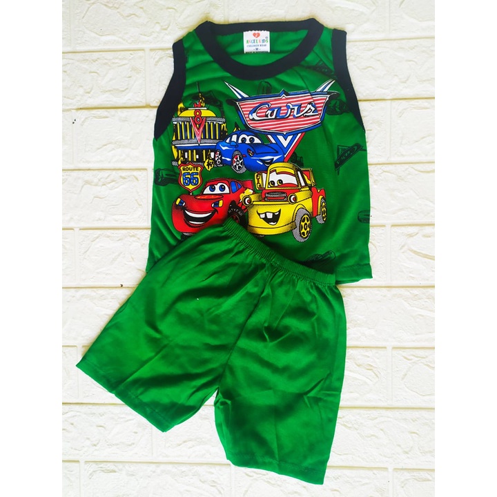 Setelan Anak Lengan Singlet Karakter Animasi | S-M-L-XL-XXL | Cars