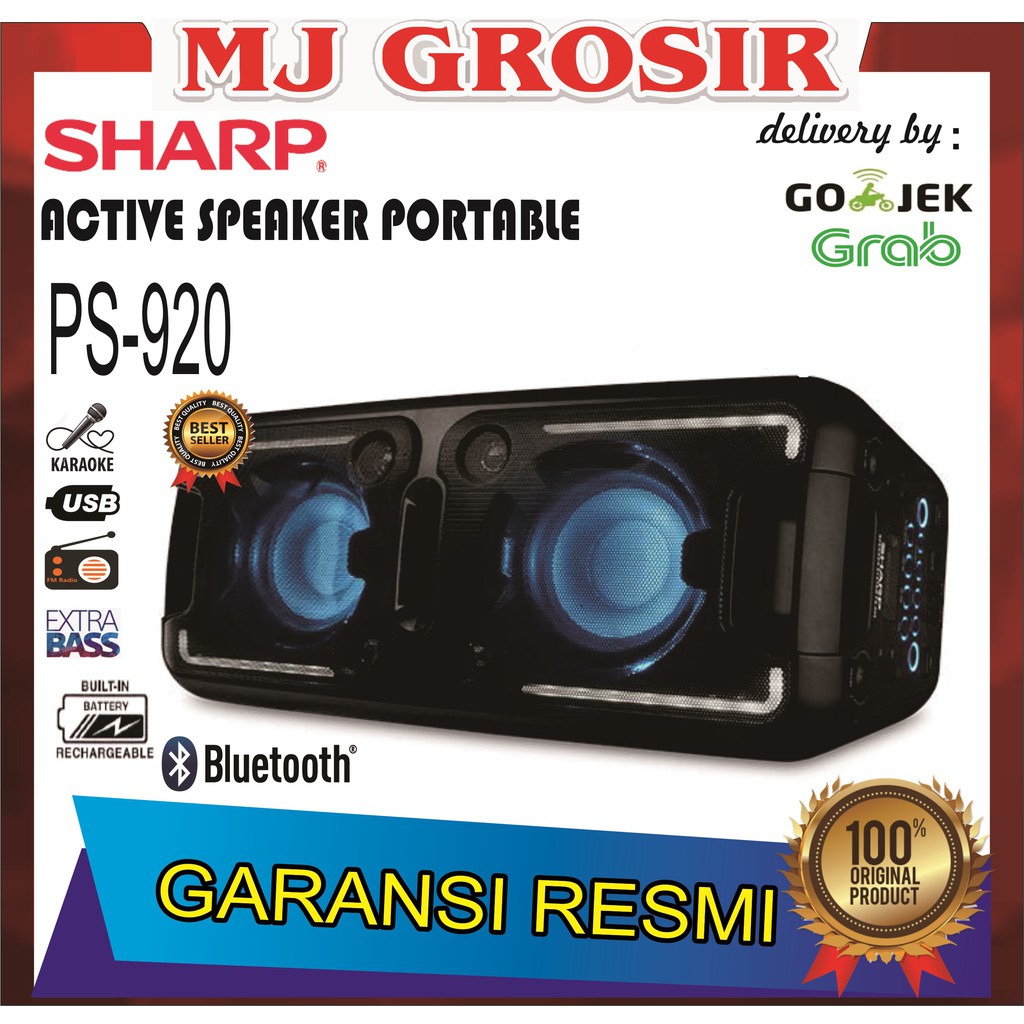 PROMO SHARP SPEAKER AUDIO PS 920 PS920 SUPER BASS USB