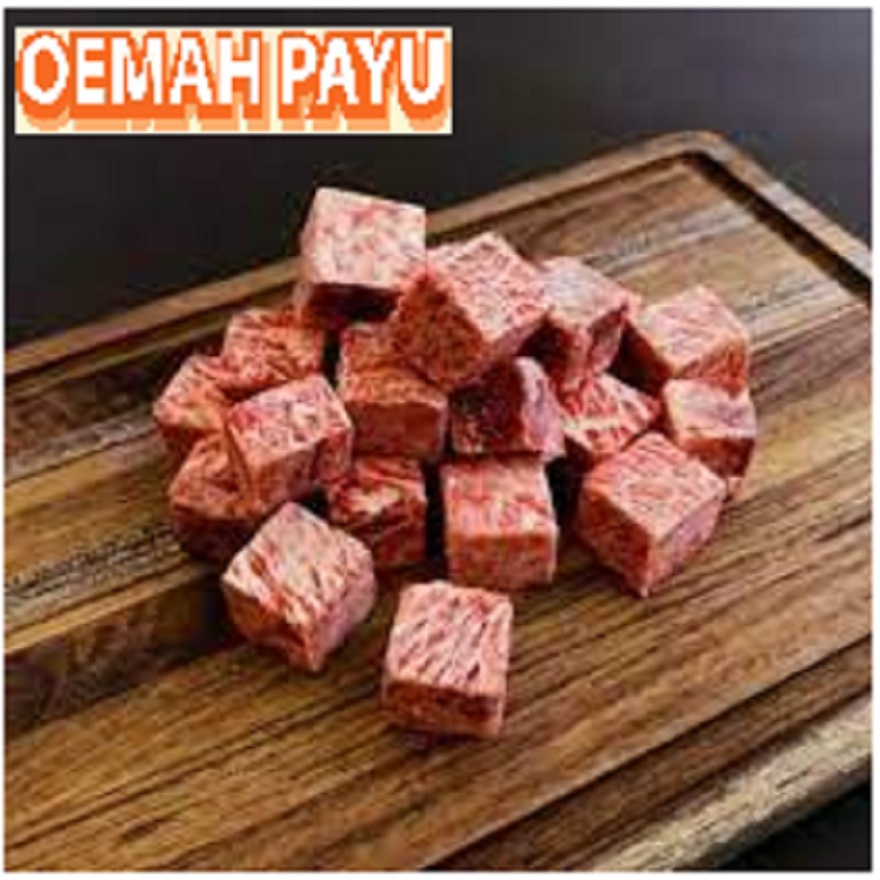 

Wagyu Saikoro Meltique MB 4 Daging Sapi-500 gr-Meat By Oemahpayu