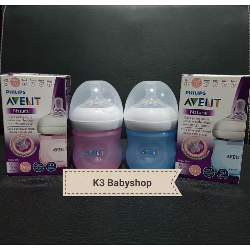 Avent Natural 125ml 125 ml botol susu bayi wideneck wide neck BPA free menyerupai puting ibu