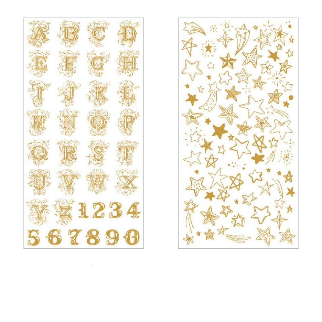Solighter 1bag Golden Planet Dekorasi Stiker Stamping Seni Retro Handmade Untuk Diary Foto