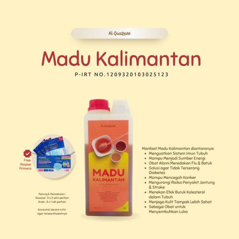 

Madu Kalimantan Asli Freeee Masker premiro 1100gr